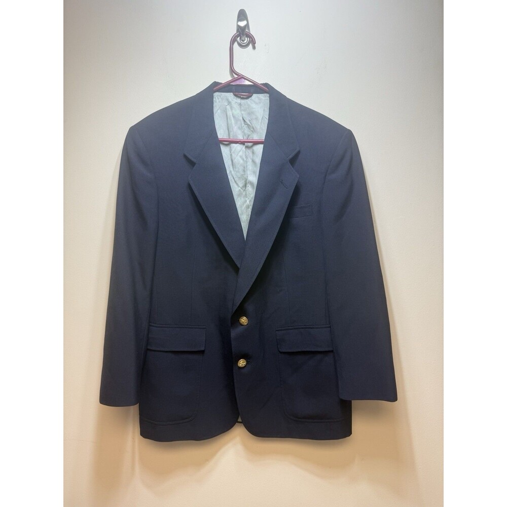 VTG Hart Schaffner Marx Jack Nicklaus Blazer 42R Navy Blue Wool USA Gold Button